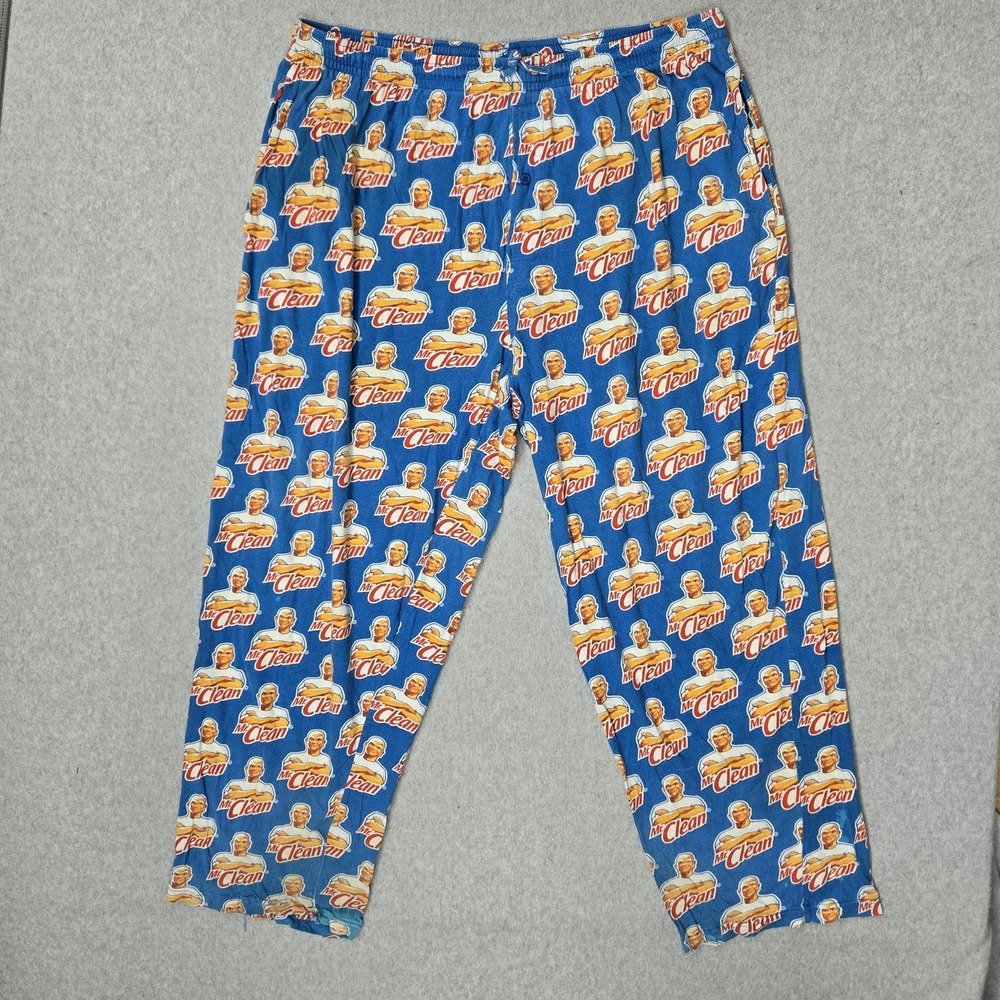 Mr. Clean Men Sleepwear XL (40-42) Blue Graphic Sweatpants‎ Mr Clean Pajama
